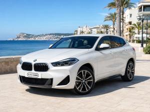 White BMW X2 automatic premium rental car on the Costa Blanca. 