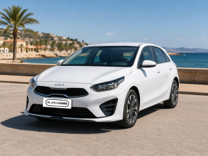 White Kia Ceed automatic rental car on the Costa Blanca.